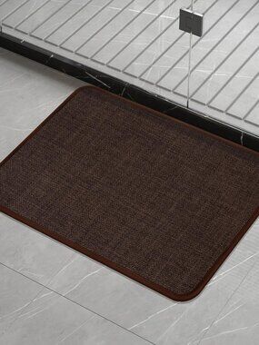 Bathroom Rug, Absorbent Bath Mat, Quick Dry, Non-Slip, 17x24 Inch, Brown